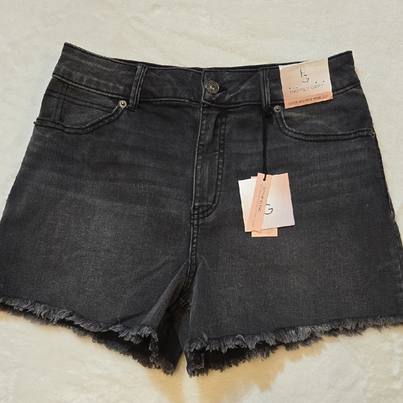 Happily Grey Pants - New Happily Gray Black Frayed Hem Jean Shorts Size 5/27